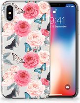 Coque Smartphone pour Apple iPhone X | Xs Coque Roses Papillon