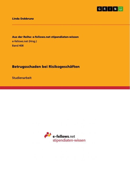 Betrugsschaden bei Risikogeschäften - cover