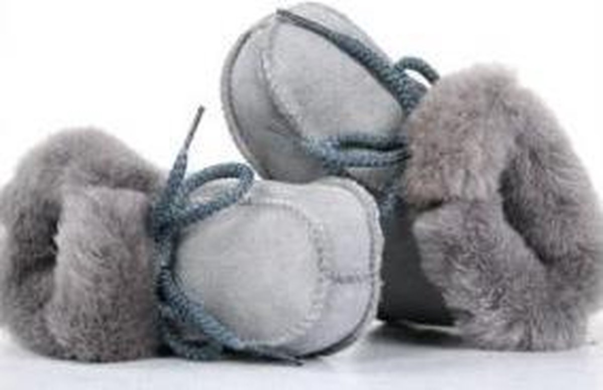 Bernardino® - Baby slofjes - Grijs - Unisex - Maat 19