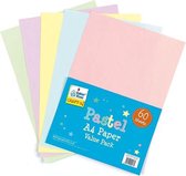 Voordeelpakket pastelkleurig papier  (60 stuks per verpakking)