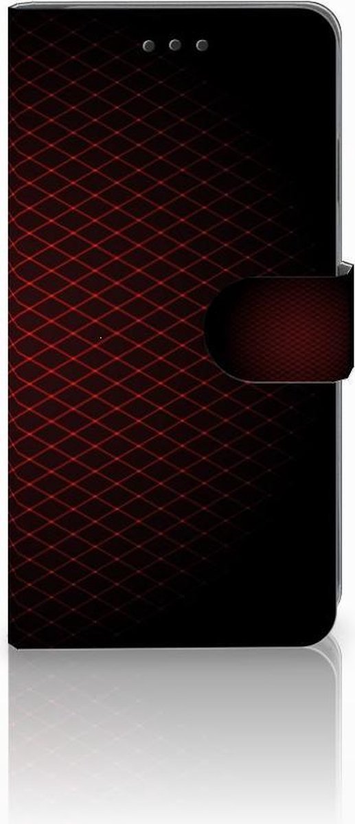 Boekhoesje voor Apple iPhone Xs Max Telefoon Hoesje Geruit Rood