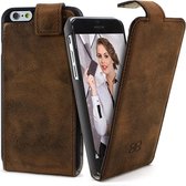 Bouletta - iPhone 6S Plus hoes - Leer FlipCase Hoesje (Antic Brown)