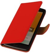 Bookstyle Wallet Case Hoesjes voor LG L Bello D335 Rood