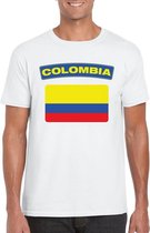 T-shirt met Colombiaanse vlag wit heren L