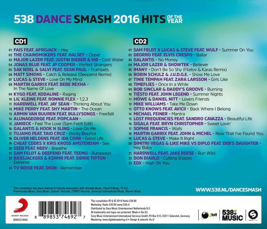 Afgekeurd breuk Anoi 538 Dance Smash Hits Of The Year 2016, V/a | CD (album) | Muziek | bol.com