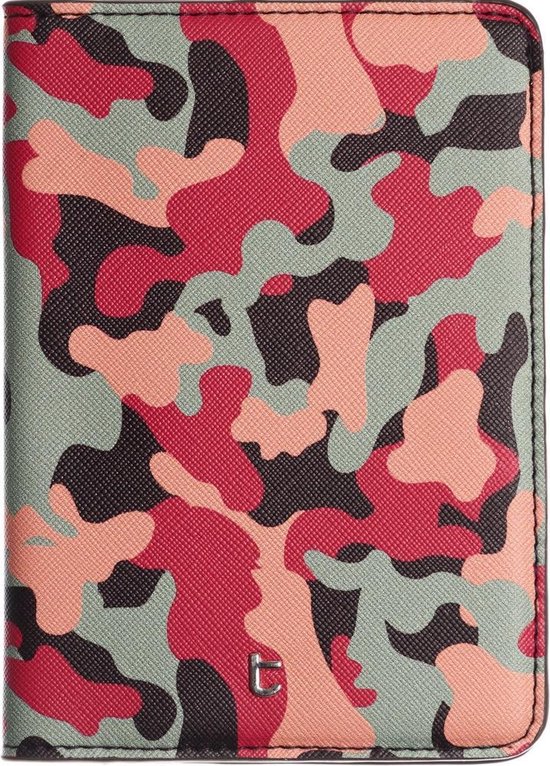 Guesta Paspoorthoesje - Camouflage Roze - Paspoorthouder – Paspoortmapje – Paspoortcover - Paspoort etui  – Unieke design - Met Creditcardhouder en Organizer