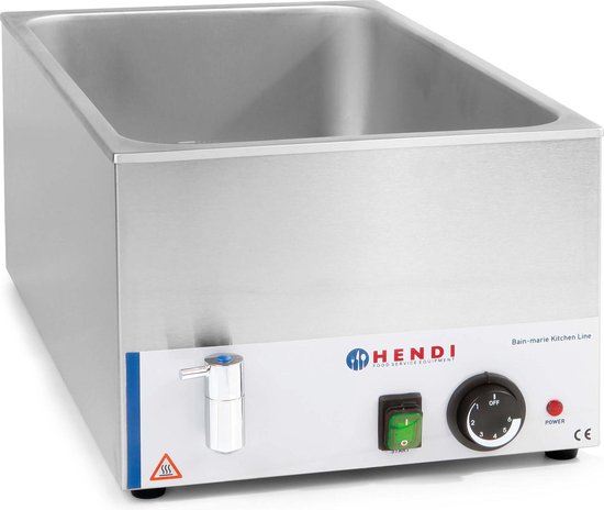 HENDI Energiezuinige bain-marie met afvoerkraan – GN 1/1 – roestvast staal – 230V/1000W – 576x334x x(H)241mm — afbeelding 4