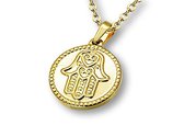 Amanto Ketting Dilnaz Gold - 316L Staal PVD - Hamsa - ∅17mm - 45cm