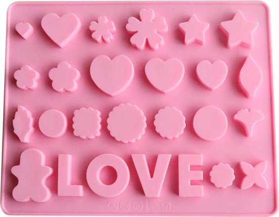 Siliconen bakvorm - LOVE tekst Hartjes - Bakken van koekjes, cakejes voor... | bol.com
