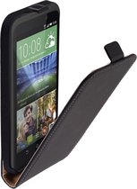 Lederen Flip Case Cover hoesje Zwart Voor HTC Desire 320