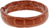 Roest bruine bangle van imitatie krokodillen leer