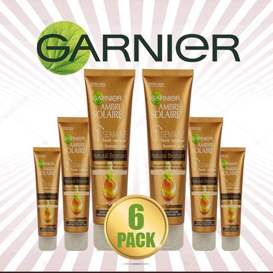 Garnier Ambre Solaire Natural Bronzer One Week Summer Look Zelfbruinende Gezichtsrème 50 ml - 6 Pack Voordeelverpakking
