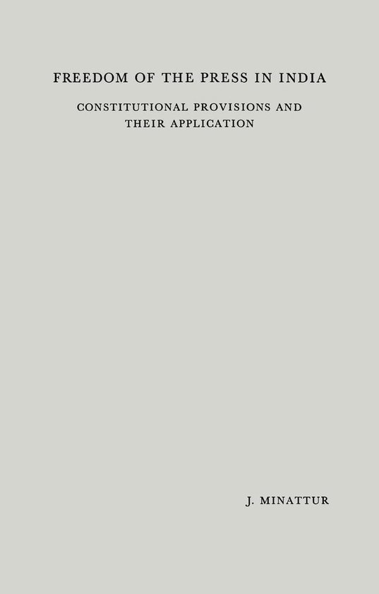 Law and Criminology (R0) - Freedom of the Press in India - cover