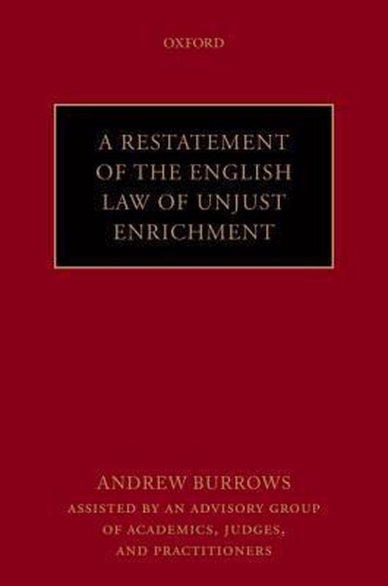 Restatement Of English Law Of Unjust Enr - cover