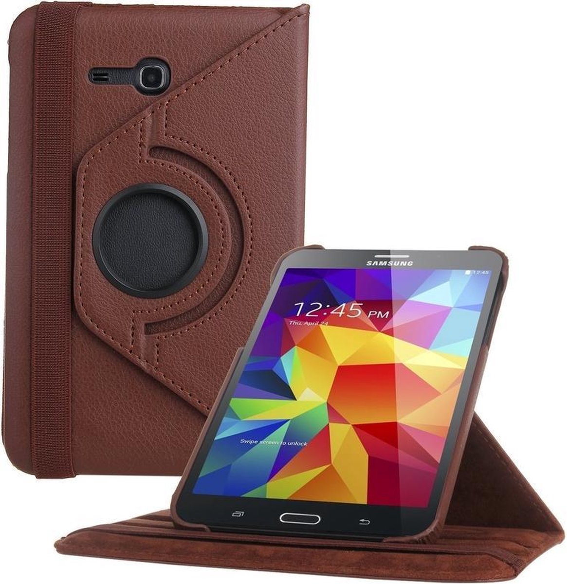 Samsung Galaxy Tab 3 7.0 Lite (T110 / T111) PU faux lederen 360 graden rotatie hoes / case / hoesje bruin - Westerhuis & van Andel huismerk