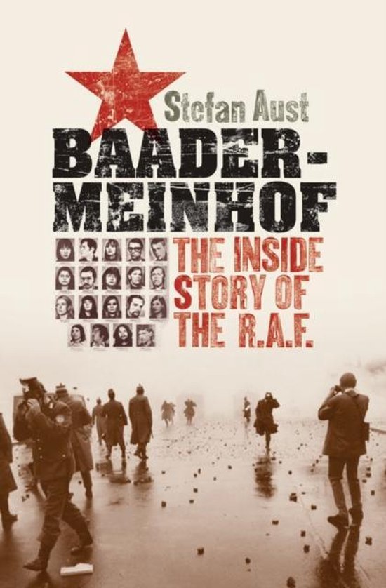 Boekcover Baader-Meinhof. De binnenkant verhaal van de R.A.F. Met foto's en rode ster.