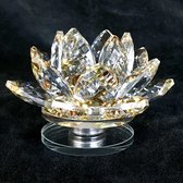Kristal lotus bloem op draaischijf luxe top kwaliteit gouden kleuren 9.5x6x9.5cm