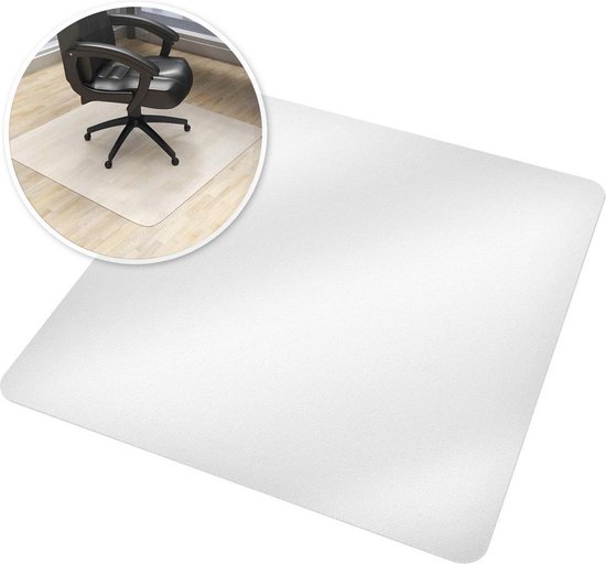 Tectake - Tapis de protection de sol 120 x 130 cm - blanc - pour chaises de bureau 401698