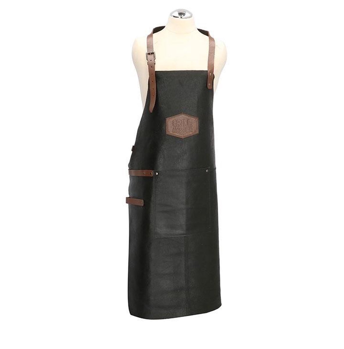 Old West BBQ Schort Barbecue Schort Leer - Zwart