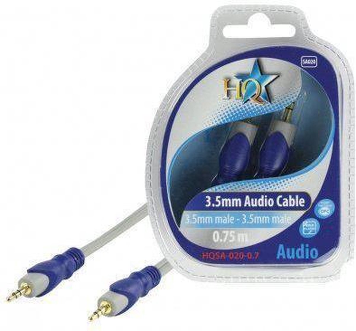HQ SA-020-0.7 3.5mm Audio kabel male-male 0,75m