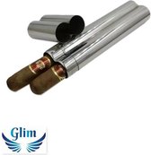 Glim® Premium Sigarenkoker - RVS - tot 22 mm - Sigaar kist vervanging - excl. Sigaarknipper - Extra scherp