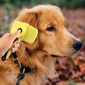 Zelfreinigende Hondenborstel – - Effectieve Huisdierborstel - Makkelijk Schoon Te Maken - Hondenhaar Verwijderen – Vachtverzorging - Ontharingsborstel – Geel
