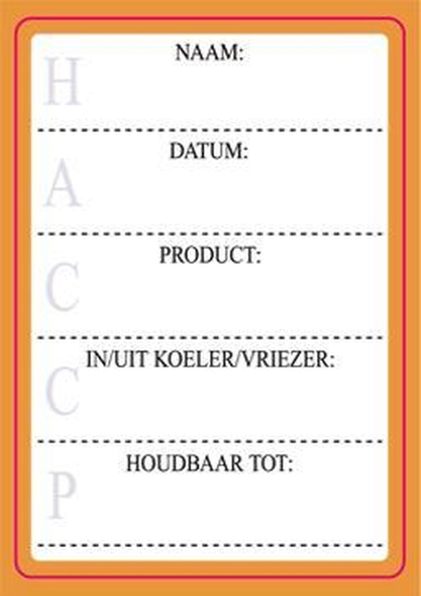 Etiketten HACCP zwart/bruin
