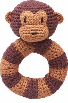 Naturezoo Ringrammelaar Aap Gehaakt 14 Cm Bruin