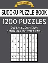 Sudoku Puzzle Book, 1,200 Puzzles - 300 Easy, 300 Medium, 300 Hard and 300 Extra Hard