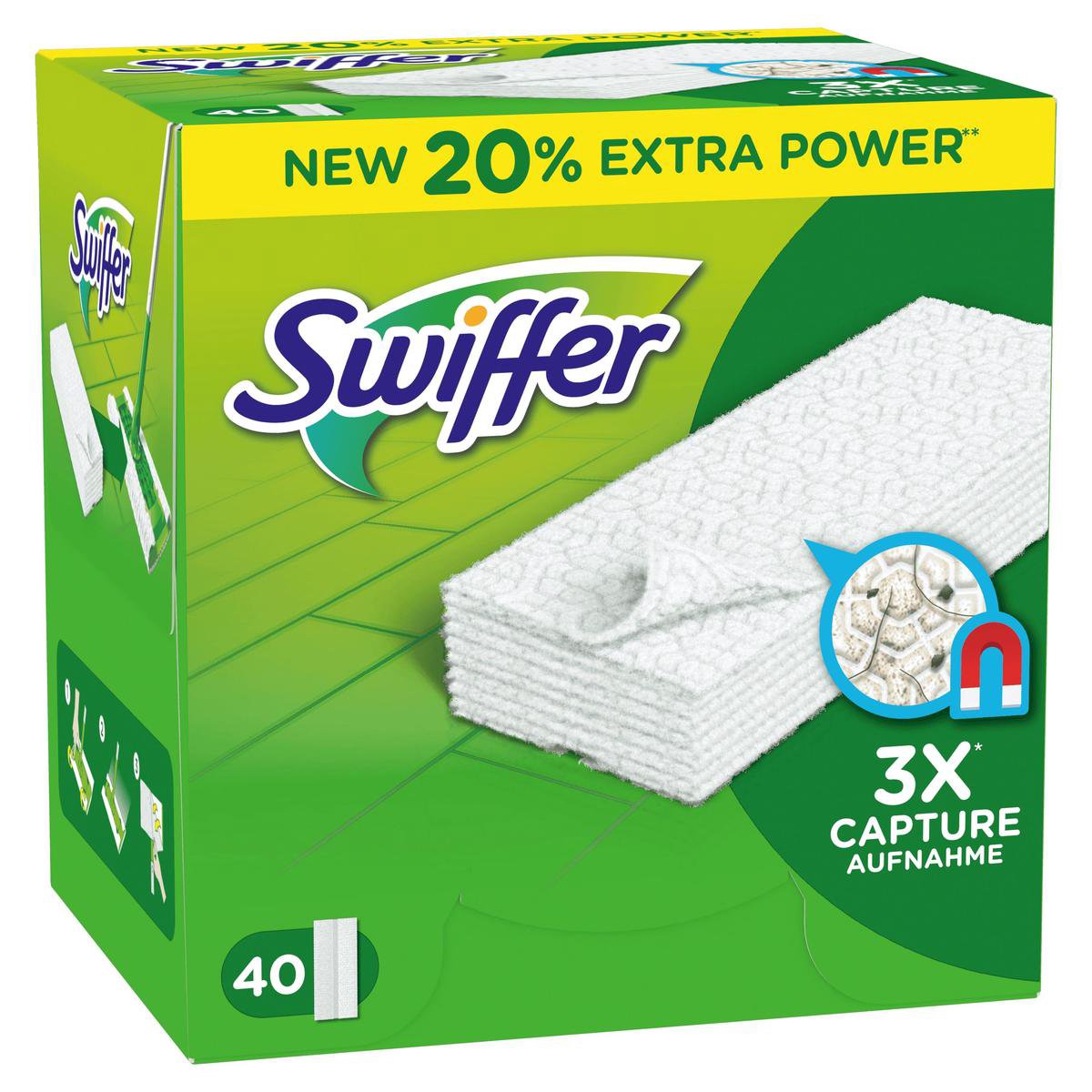 Swiffer balai attrape-poussière lingettes sèches pour parquet recharge x16