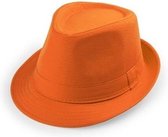 Oranje trilby verkleed hoedje voor volwassenen