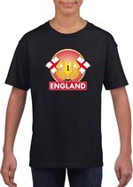 Zwart Engeland supporter kampioen shirt kinderen XS (110-116)