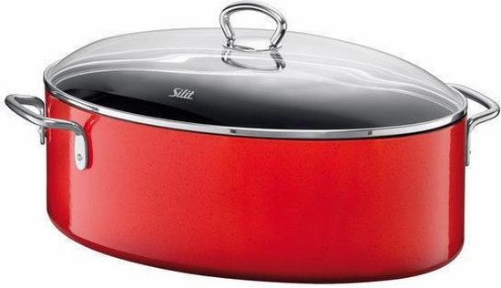 Relaxdays braadslede met deksel, ovenschaal, aluminium en glas, geschikt voor elektrische kookplaat, universeel, zwart