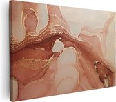 Artaza Canvas Schilderij Abstracte Kunst in het Roze Marmer - 120x80 - Groot - Foto Op Canvas - Wanddecoratie Woonkamer