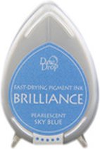 Inktkussen - Pigmentinkt - Dew Drop - Druppelvorm - pearlescent sky blue - Brilliance - 1 stuk