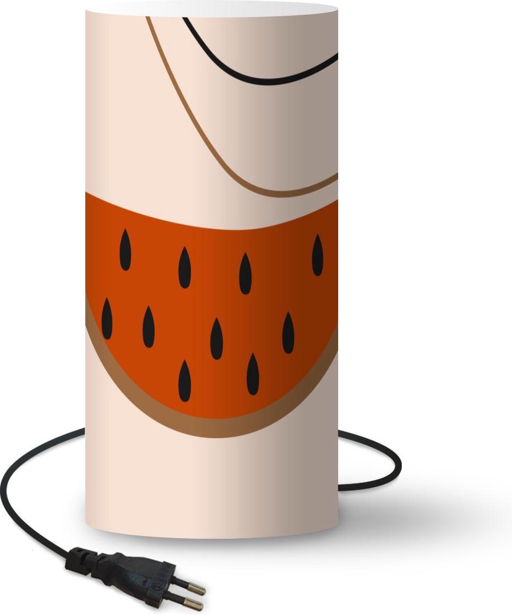 Lamp - Nachtlampje - Tafellamp slaapkamer - Zomer - Watermeloen - Roze - 54 cm hoog - Ø24.8 cm - Inclusief LED lamp
