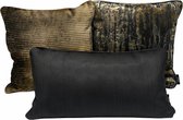 Madison Home - Sierkussenset - Collectie Ombre Noire - Kussens voor woonkamer of slaapkamer - Goud - 3 stuks - 42 x 42cm