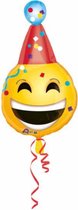 folieballon BDay Smiley 35 x 63 cm folie geel