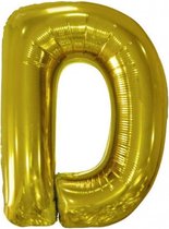 letterballon D folie 86 cm goud