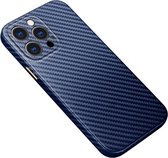 R-Just Carbon Fiber Apple iPhone 13 Pro Max Hoesje Back Cover Blauw