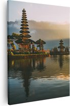 Artaza - Canvas Schilderij - Pura Tempel in Bali op het Meer Beratan - 40x50 - Foto Op Canvas - Canvas Print