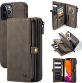 CaseMe - Telefoonhoesje geschikt voor Apple iPhone 13 Pro Max - Back Cover en Wallet Book Case - Multifunctioneel - Bruin