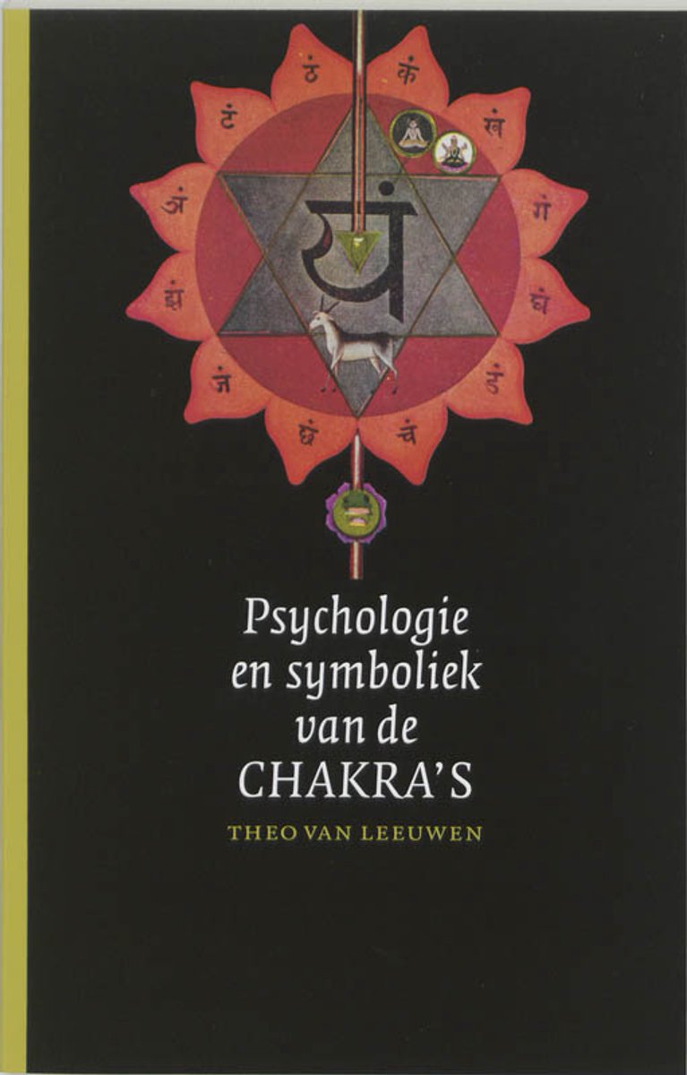 Boekomslag met de titel 'Psychologie en symboliek van de chakra's' en een chakra-symbool.