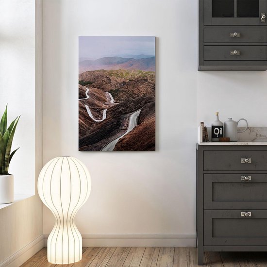 Artaza Peinture Sur Toile Routes Dans Les Montagnes De L'Atlas, Maroc - Sentiers - 40x60 - Photo Sur Toile - Impression Sur Toile