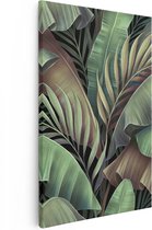 Artaza Canvas Schilderij Tropische Bladeren  - 80x120 - Groot - Foto Op Canvas - Canvas Print