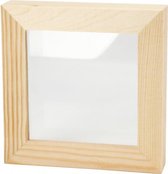 houten fotolijst 3D dubbel glas 12,3 x 12,3 cm