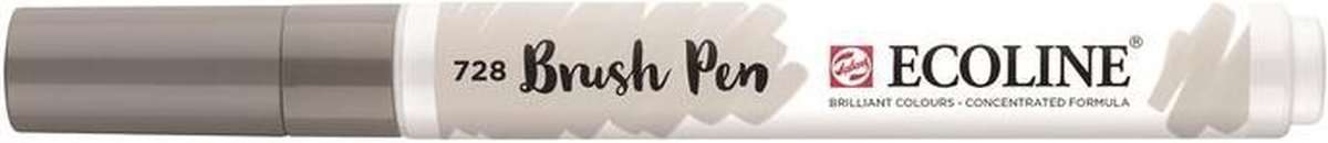 Brush pen - #728 - Warm lichtgrijs - Ecoline - 1 stuk