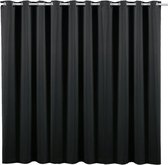 JEMIDI Kant-en-klaar verduisterend gordijn - Gordijn met ringen 245cm x 300cm Ondoorzichtig gordijn afgewerkt met ringen - Zwart