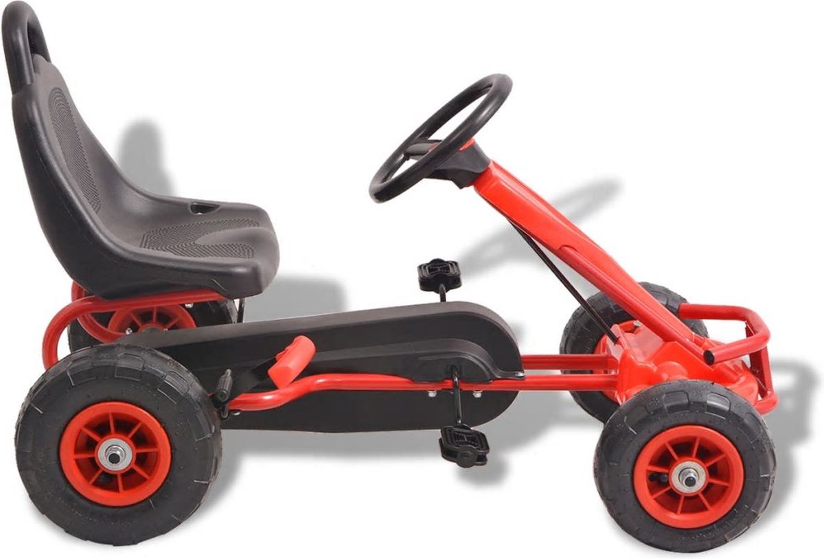 vidaXL Skelter met pedalen en pneumatische banden rood — afbeelding 7