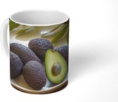 Mok - Een bord met avocado's - 350 ML - Beker